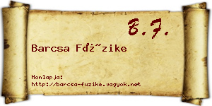Barcsa Füzike névjegykártya